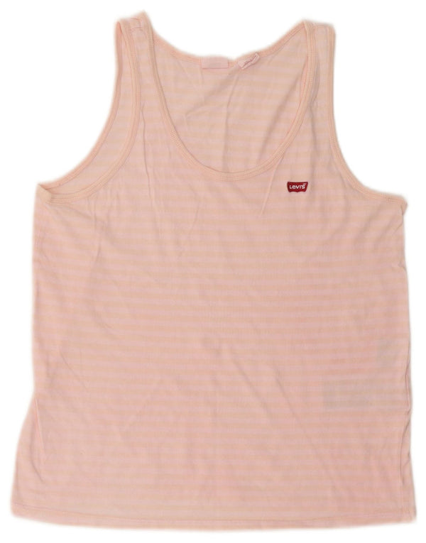 Canotta da donna Levi's UK 10 piccola in cotone a righe rosa