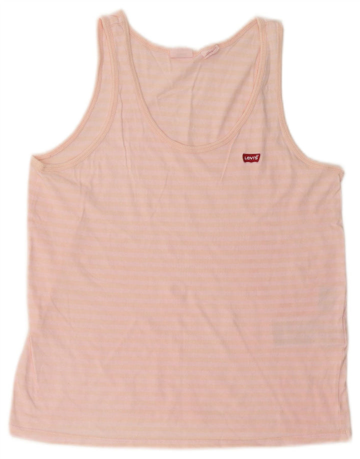 Canotta da donna Levi's UK 10 piccola in cotone a righe rosa