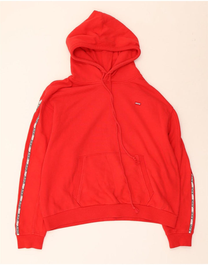 Maglione con cappuccio oversize grafico da donna Levi's UK 14 cotone rosso medio