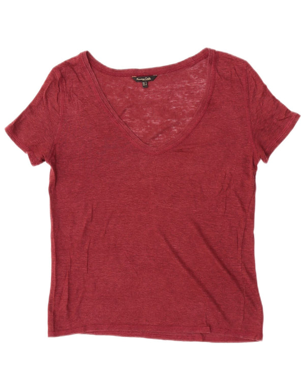 T-shirt da donna Massimo Dutti Top UK 10 piccola bordeaux
