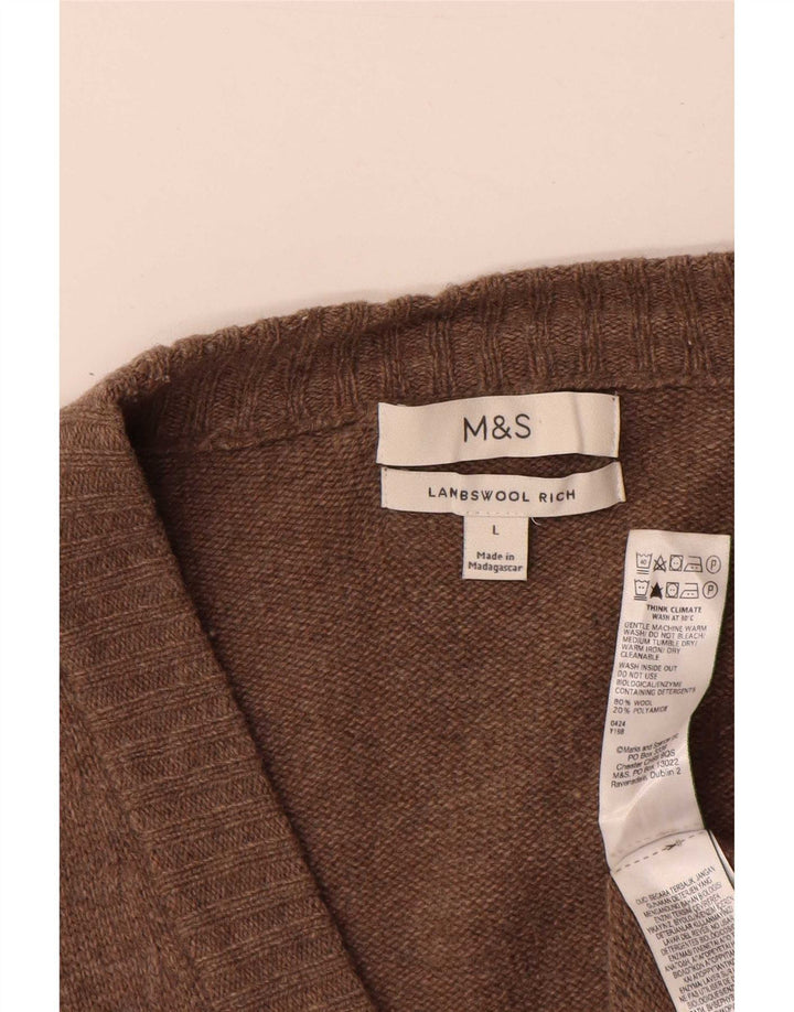 Maglione cardigan da uomo Marks & Spencer grande lana marrone