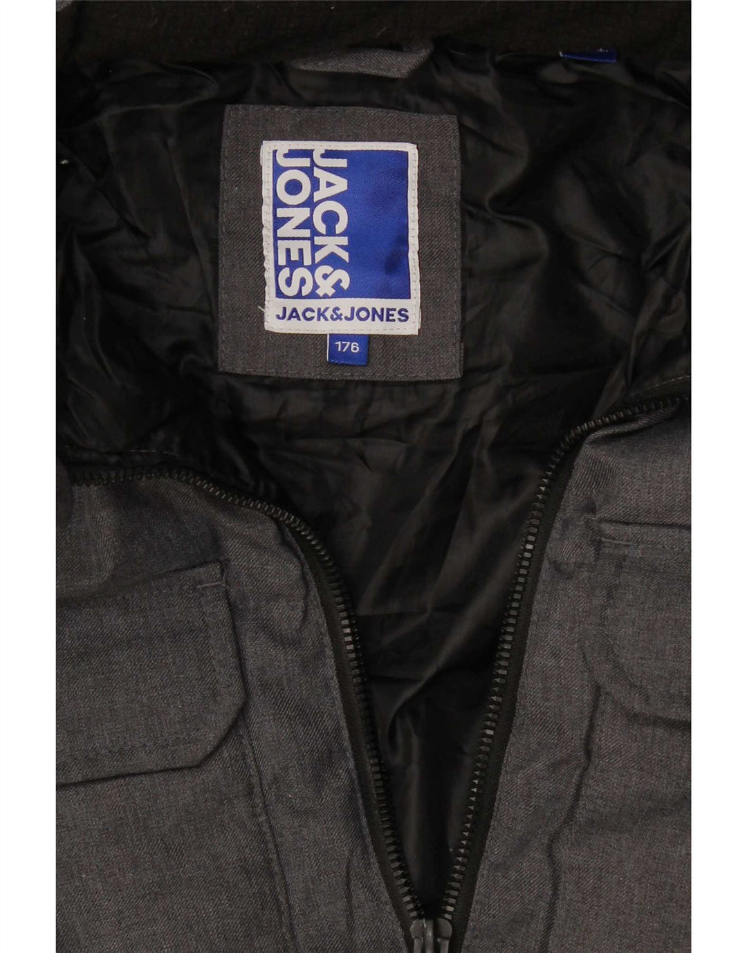 Giacca imbottita con cappuccio Jack & Jones da ragazzo 15-16 anni grigio chiazzato