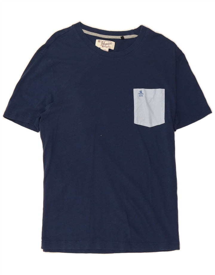 PENGUIN Mens T-Shirt Top Large Navy Blue Vintage Penguin and Second-Hand Penguin from Messina Hembry 