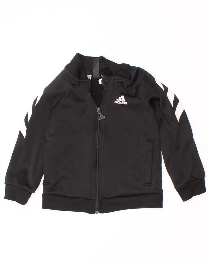 Giacca da tuta da ragazzo Adidas 3-4 anni in poliestere color block nero