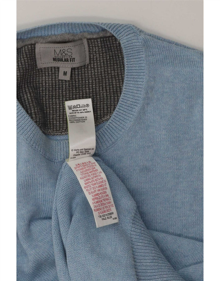 Maglione maglione girocollo vestibilità regolare da uomo Marks & Spencer blu medio