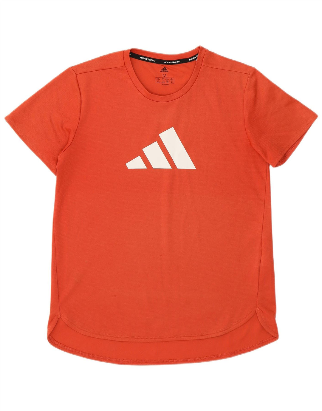 T-shirt grafica da donna Adidas Top UK 12/14 poliestere arancione medio