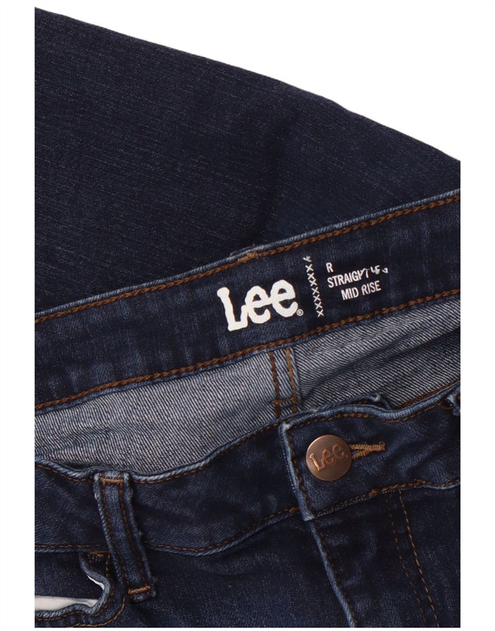 Jeans dritti LEE da donna a vita media corta W32 L25 Blu Navy