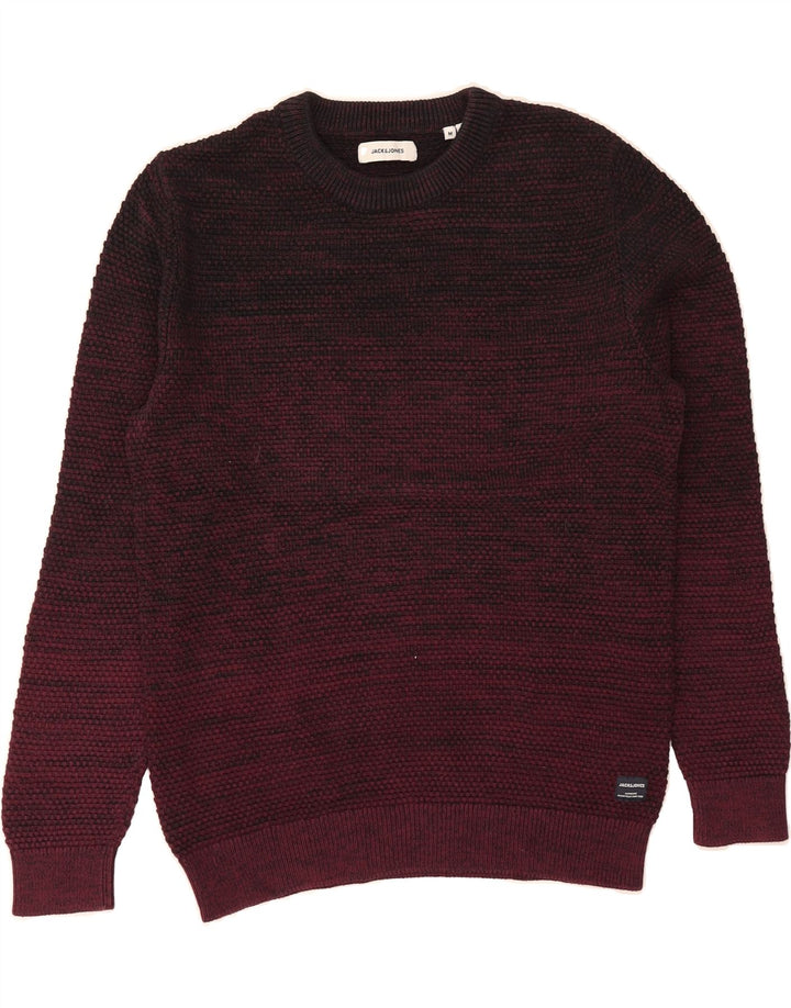 JACK & JONES Mens Crew Neck Jumper Sweater Medium Burgundy Cotton Vintage Jack & Jones and Second-Hand Jack & Jones from Messina Hembry 
