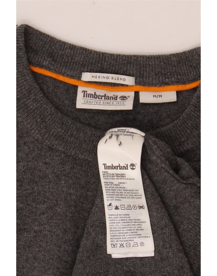 Maglione maglione girocollo da uomo Timberland in lana grigio medio