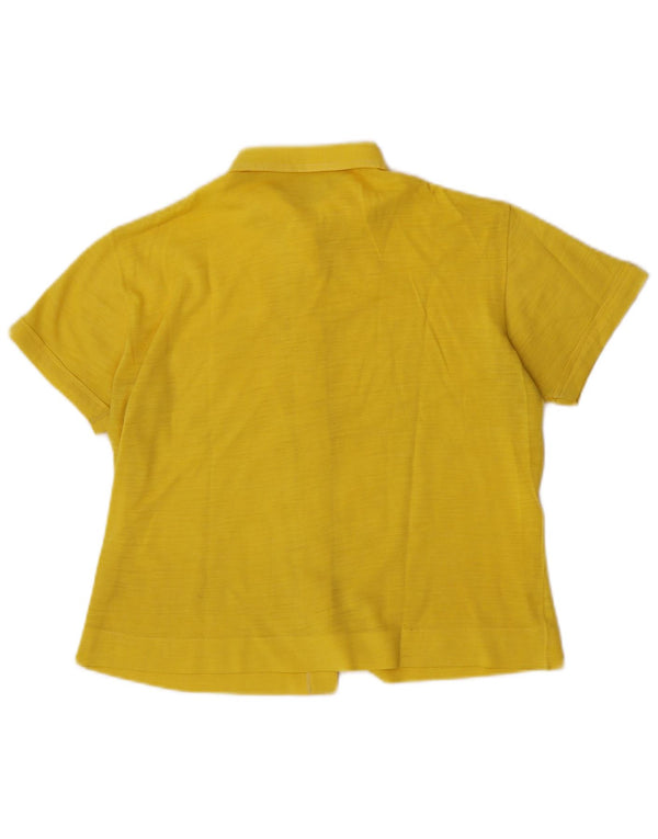 Camicia a maniche corte da donna vintage UK 14 giallo medio
