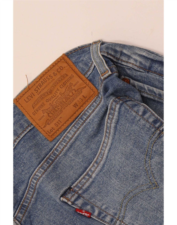 Pantaloncini di jeans slim Levi's 511 da uomo W33 blu medio