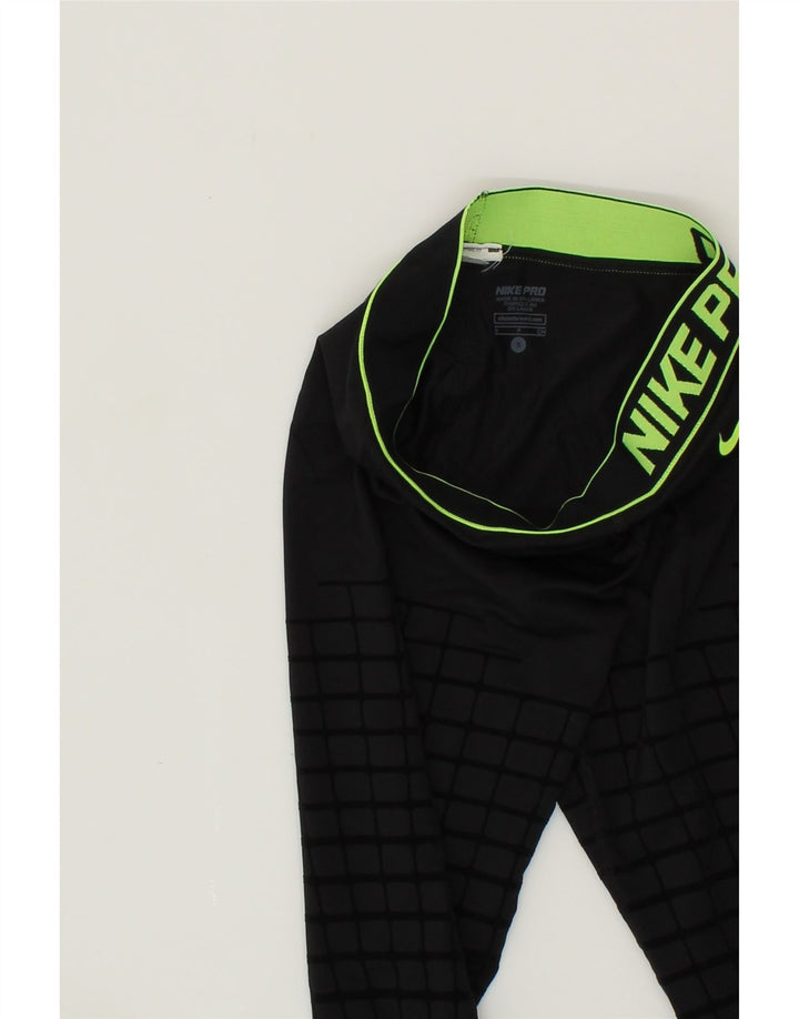 NIKE Womens Dri Fit Graphic Leggings UK 10 Small  Black Check Vintage Nike and Second-Hand Nike from Messina Hembry 