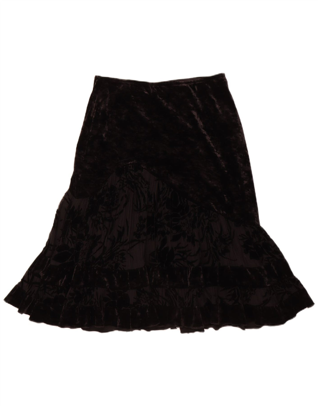 JOSEPH RIBKOFF Gonna a tromba in velluto da donna UK 14 Large W30 Poliestere nero