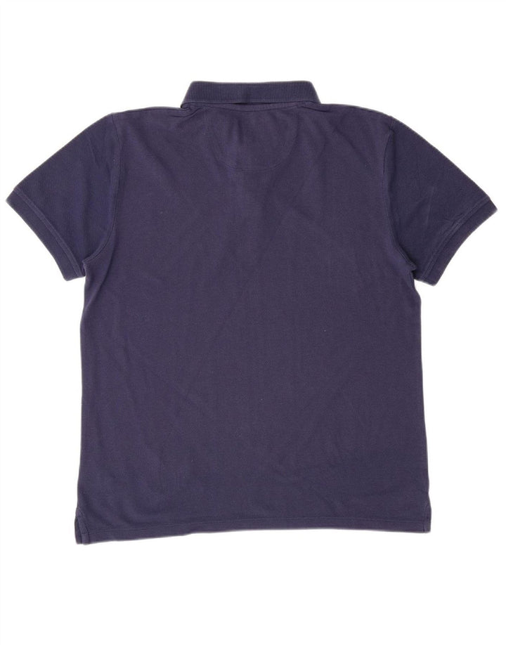 WRANGLER Mens Polo Shirt Medium Navy Blue Cotton