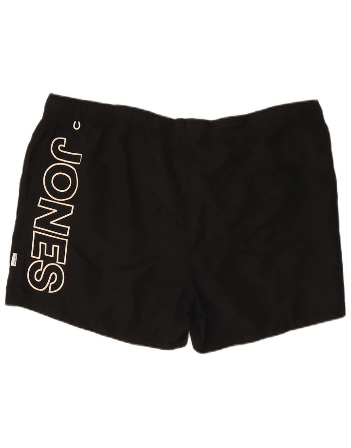 Pantaloncini da bagno grafici da uomo Jack & Jones 2XL poliestere nero