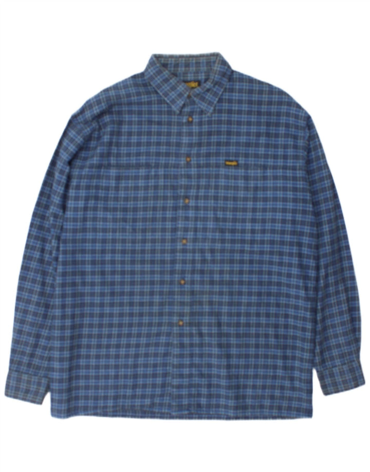 Camicia da uomo in flanella Wrangler in cotone a quadri blu medio