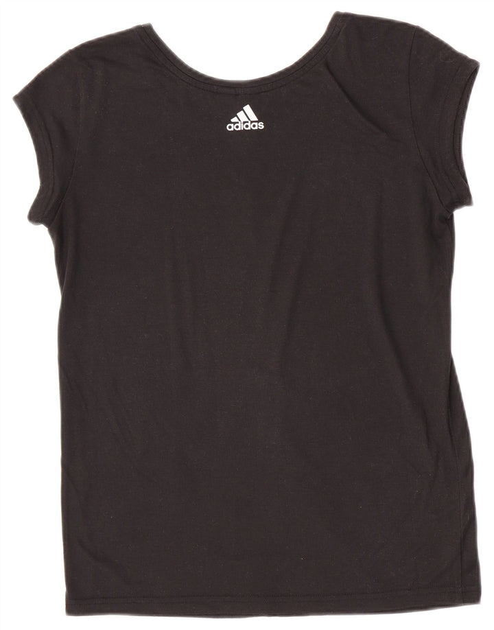 T-shirt grafica da donna Adidas Top UK 12 media nera