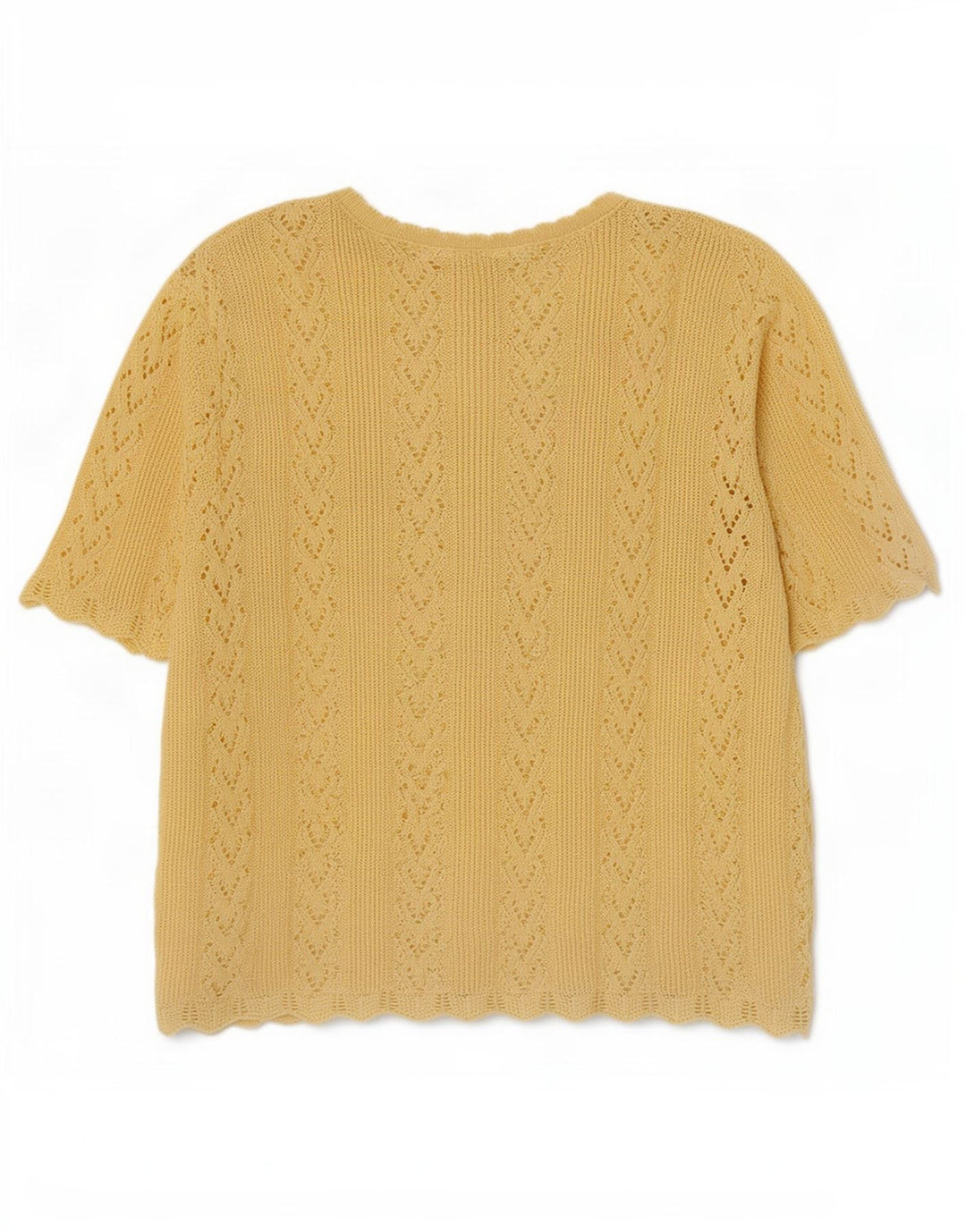 Top camicetta oversize in maglia vintage da donna UK 14 giallo medio