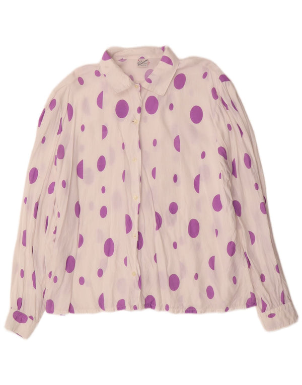 Primavera Firenze Womens Shirt Blouse UK 14 Medium White Spotted