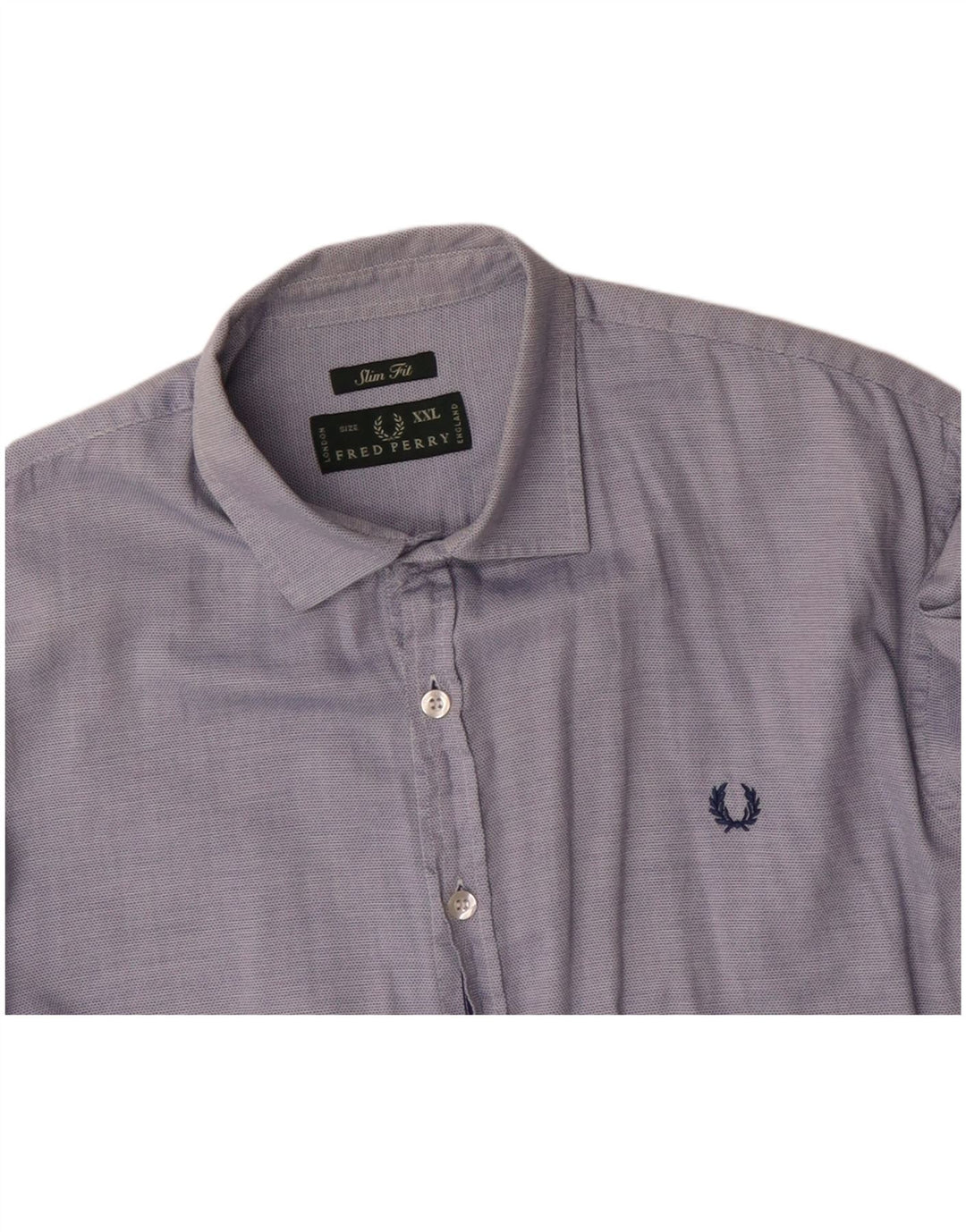 FRED PERRY Camicia slim fit da uomo 2XL cotone blu