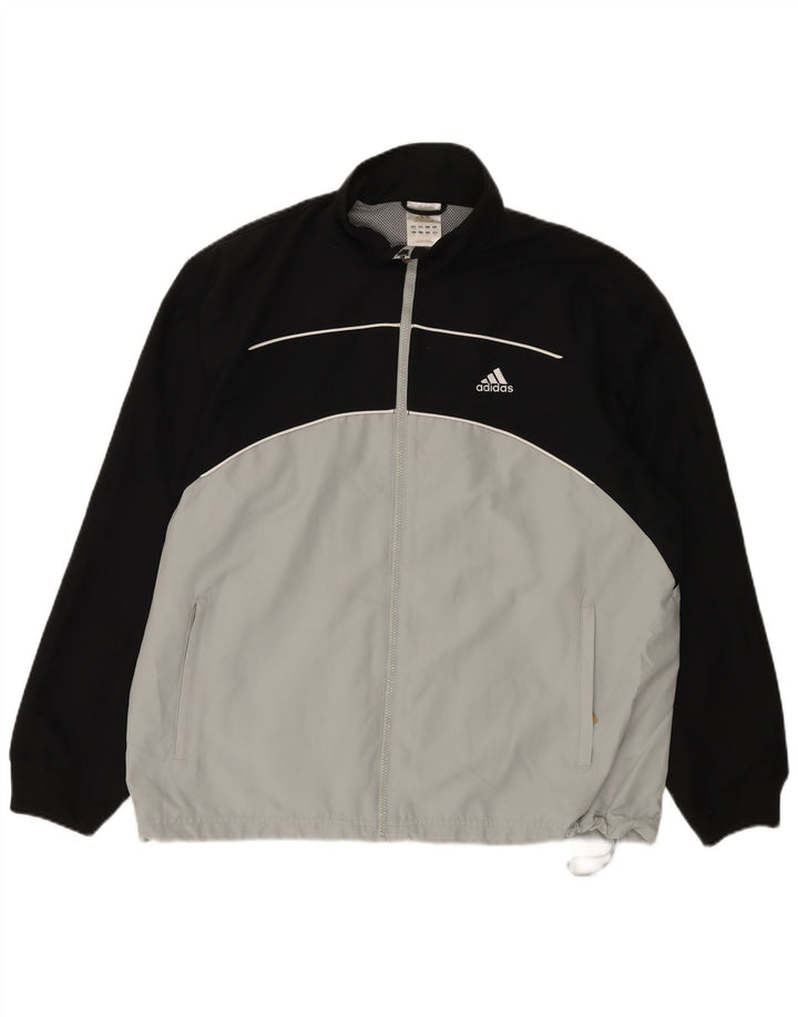 Giacca antipioggia da uomo Adidas UK 44/46 Large Poliestere color block bianco