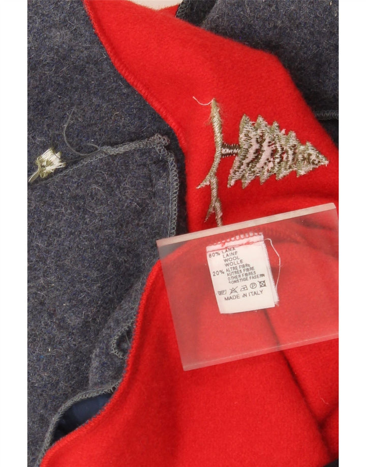 Gilet da donna vintage UK 14 Lana color block rosso medio