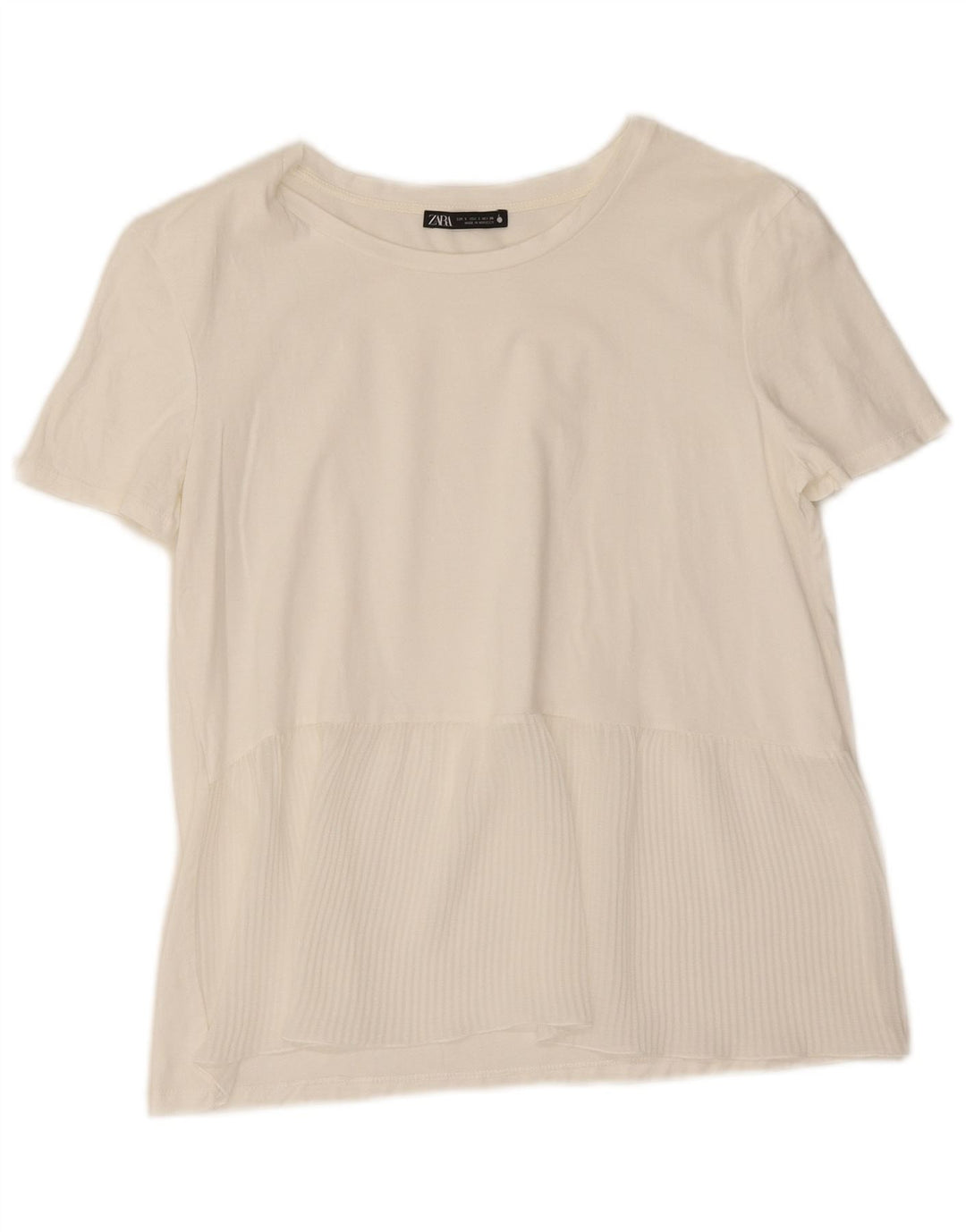 T-shirt Zara da donna Top UK 10 piccola bianca