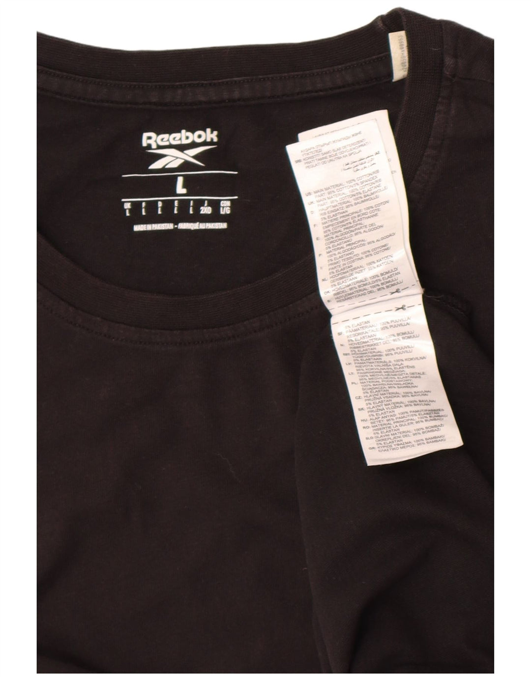 T-shirt Reebok da uomo grande in cotone nero