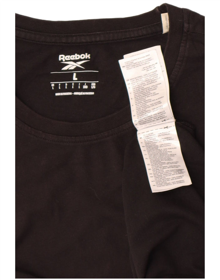 T-shirt Reebok da uomo grande in cotone nero