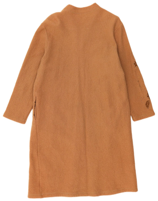 Soprabito vintage da donna UK 22 3XL Lana floreale beige