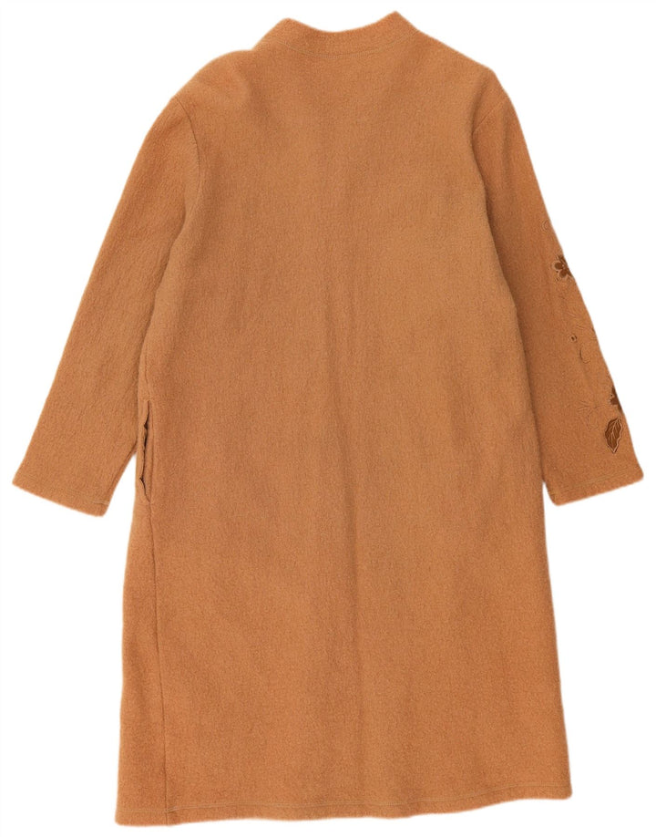 Soprabito vintage da donna UK 22 3XL Lana floreale beige
