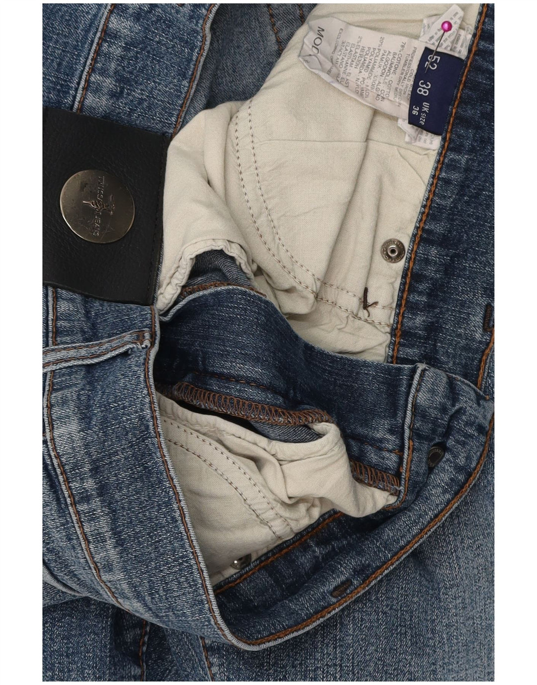Jeans Dritti Uomo TRUSSARDI W36 L31 Blu Cotone