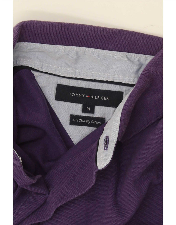 Polo da uomo Tommy Hilfiger in cotone viola medio