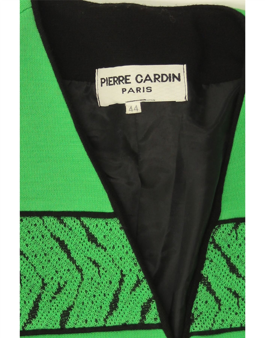 Giacca blazer da donna a 3 bottoni Pierre Cardin EU 44 XL lana geometrica verde