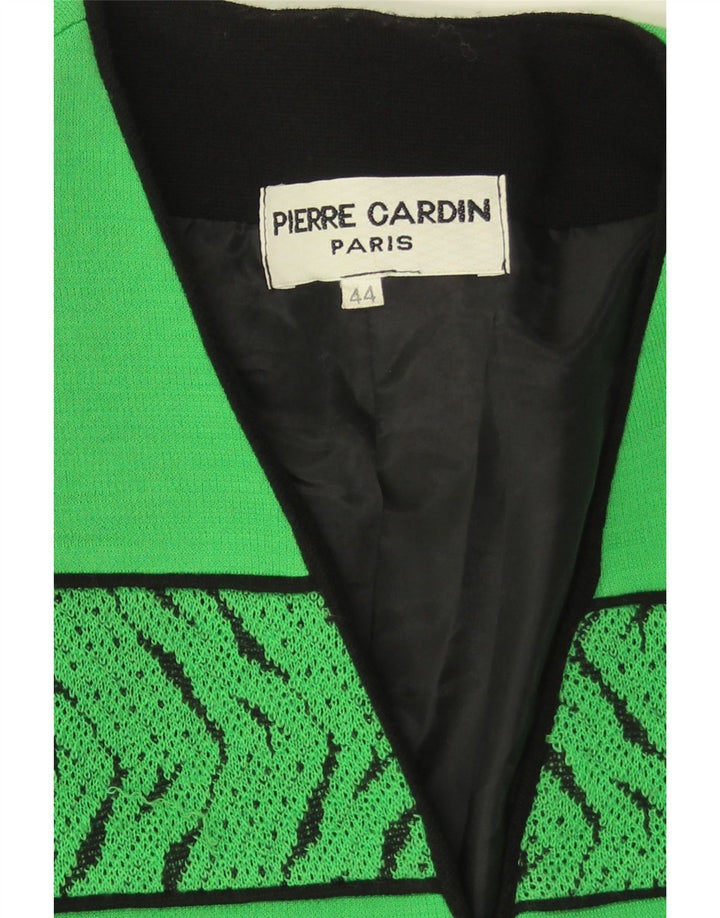 Giacca blazer da donna a 3 bottoni Pierre Cardin EU 44 XL lana geometrica verde