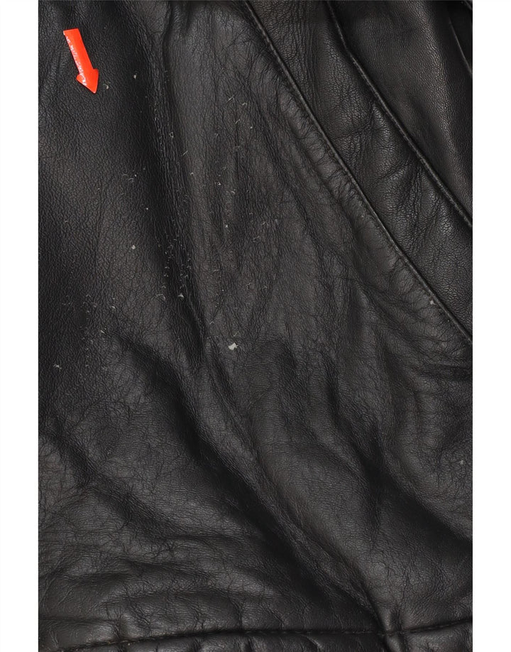 VINTAGE Womens Leather Jacket UK 16 Large Black Leather Vintage Vintage and Second-Hand Vintage from Messina Hembry 