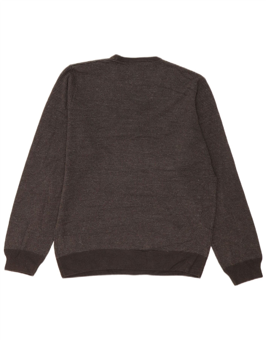 Maglione da uomo con scollo a V Marks & Spencer in acrilico a righe grigio medio