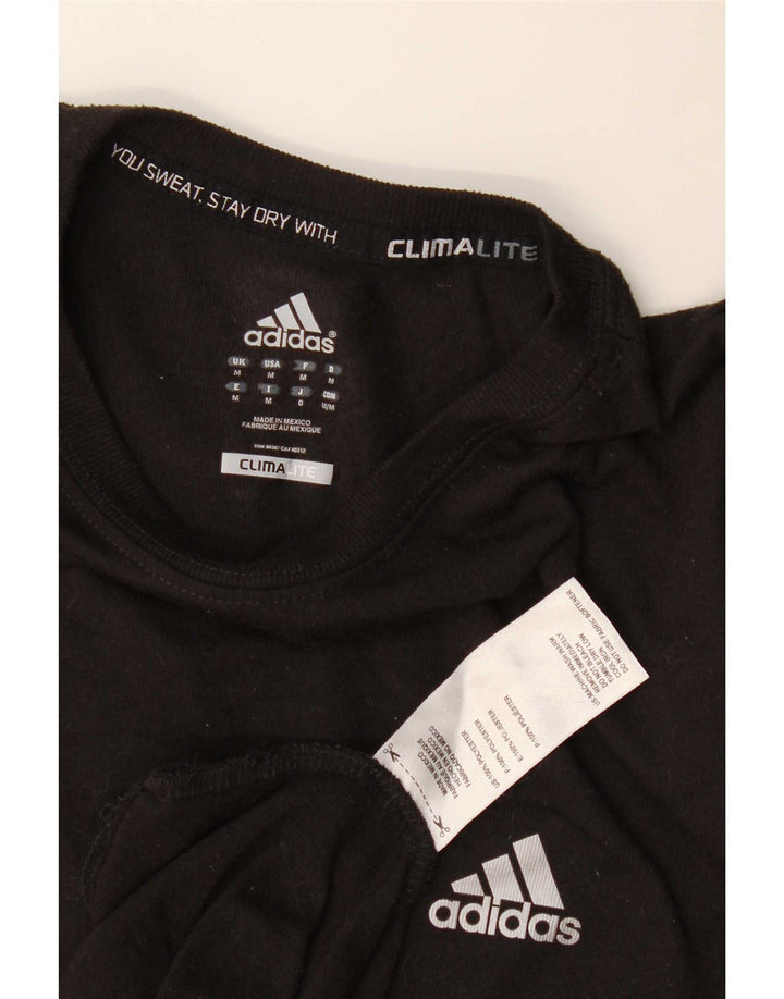 Adidas Mens Climalite T-Shirt Top Medium Black Polyester