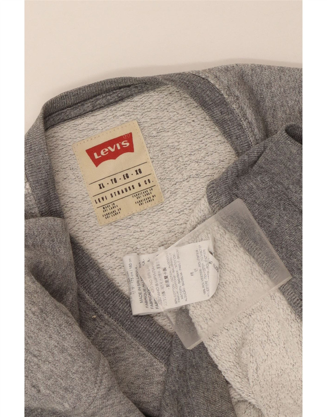 Felpa da uomo Levi's Jumper XL in cotone chiazzato grigio