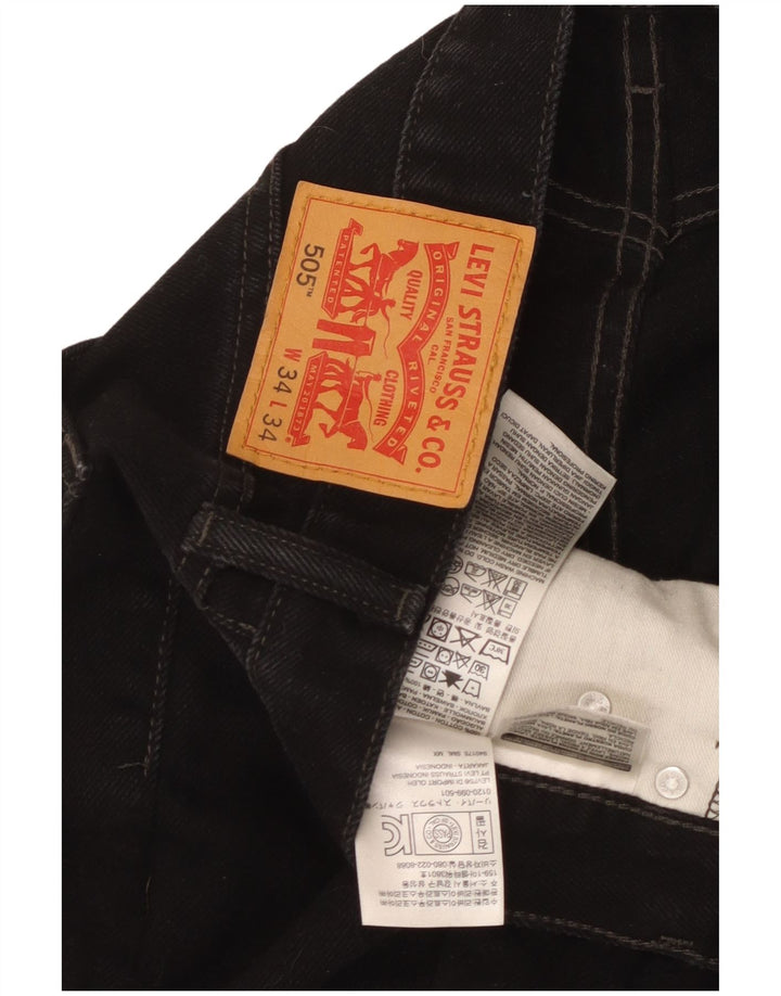 Levi's Uomo 505 Jeans dritti W34 L34 Cotone Nero