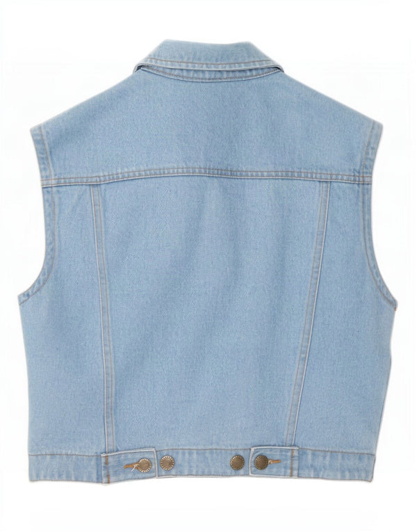 Gilet corto in denim da donna John Baner UK 10 piccolo cotone blu