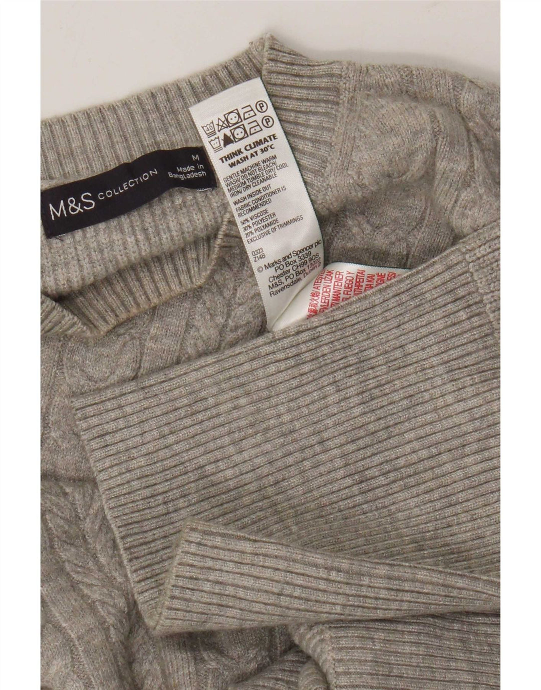 Maglione maglione girocollo oversize da donna Marks & Spencer UK 14 Grigio medio