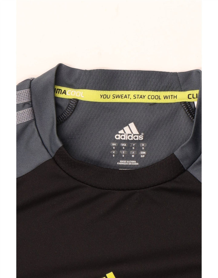 T-shirt Adidas Climacool da uomo Top Small Black Colourblock