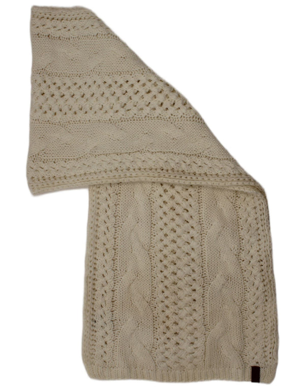 Sciarpa rettangolare da donna Superdry in maglia, taglia unica, in acrilico bianco sporco