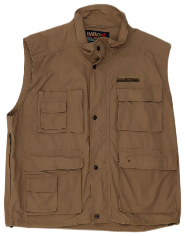 Gilet pratico da uomo vintage UK 40 grande cotone kaki