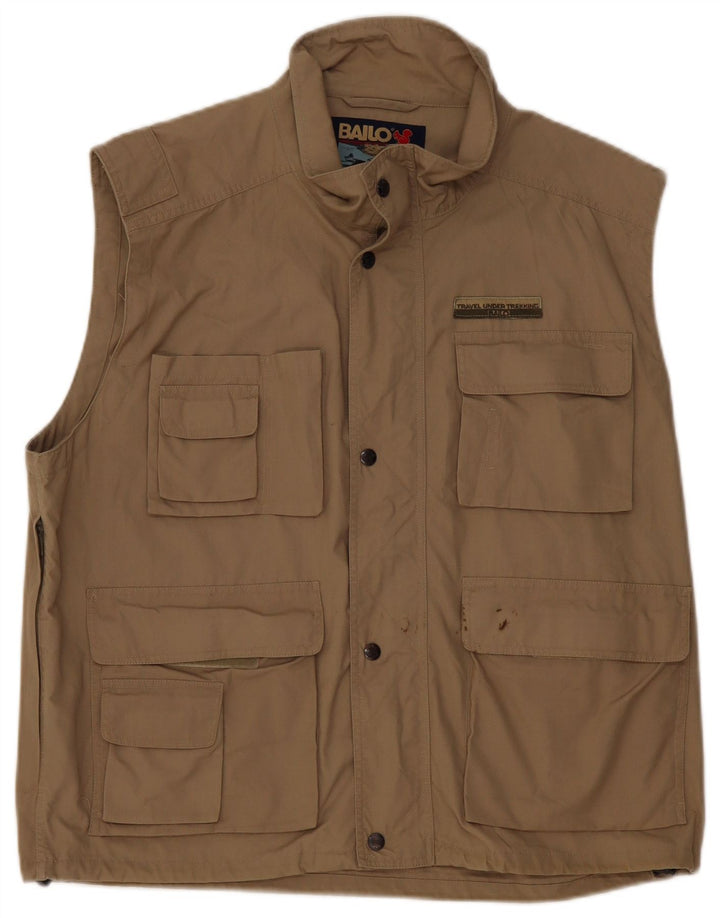 Gilet pratico da uomo vintage UK 40 grande cotone kaki
