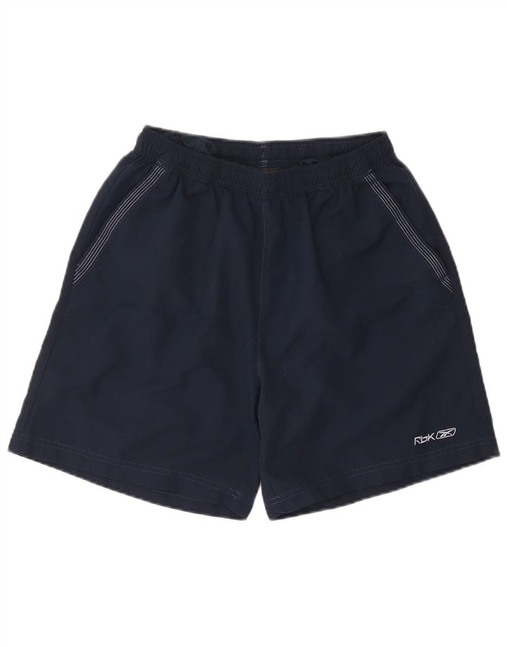 Pantaloncini da bagno Reebok da uomo piccoli in poliestere blu navy