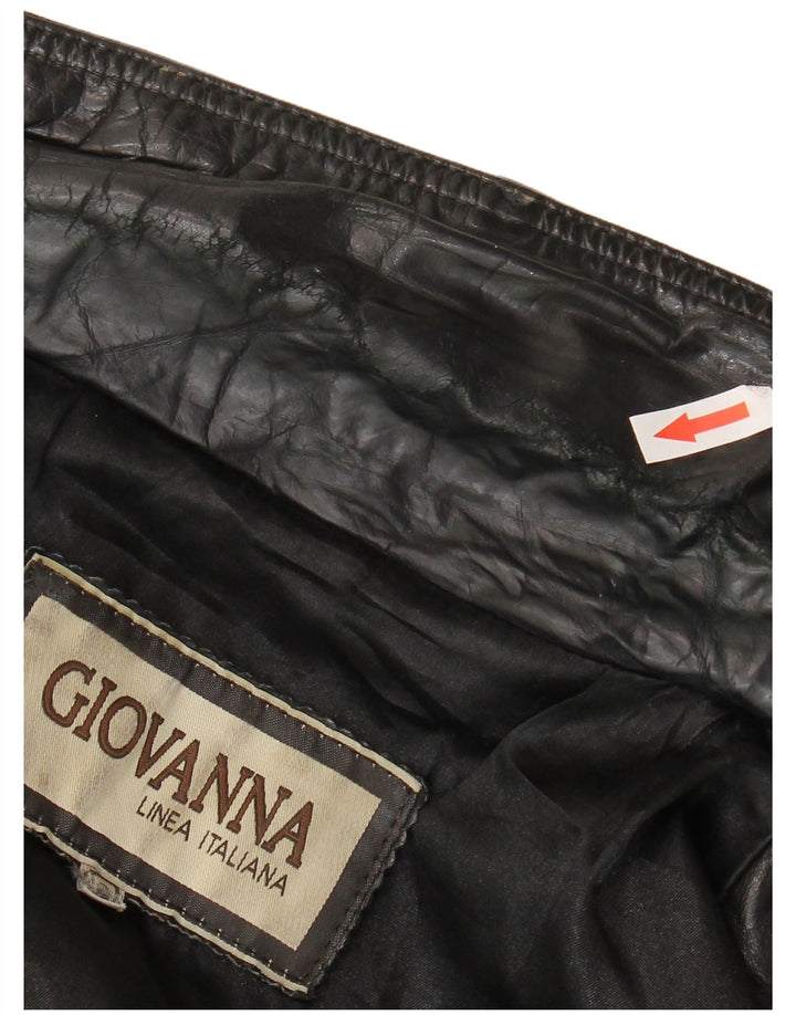 Giacca in pelle vintage da uomo UK 36 piccola nera