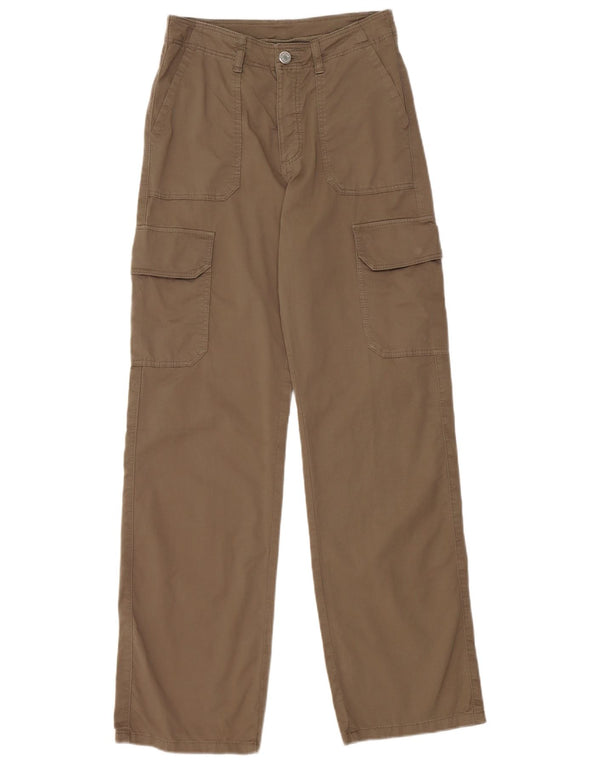 Pantaloni cargo a vita alta da donna Massimo Dutti EU 34 2XS W24 L30 Cachi