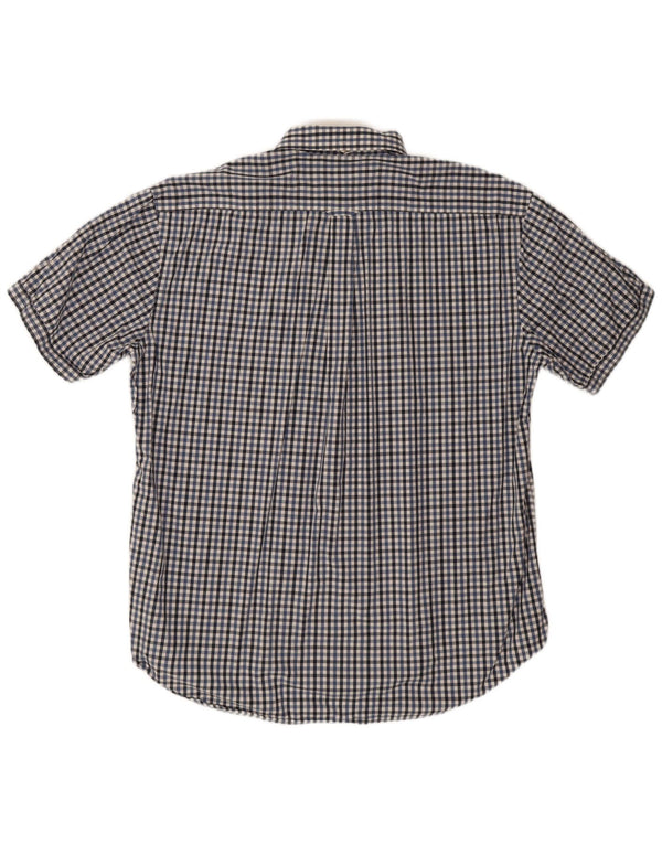 Gant Camicia da uomo a maniche corte vestibilità regolare 2XL in cotone a quadretti multicolore